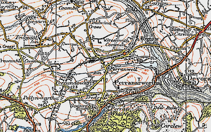 Old map of Perranwell in 1919