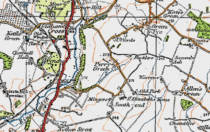 Old map of Perry Green in 1919
