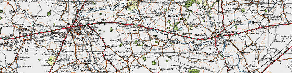 Old map of Perry Green in 1921
