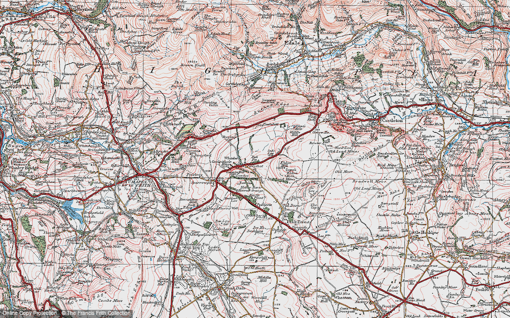 Old Map of Historic Map covering Bull Pit in 1923