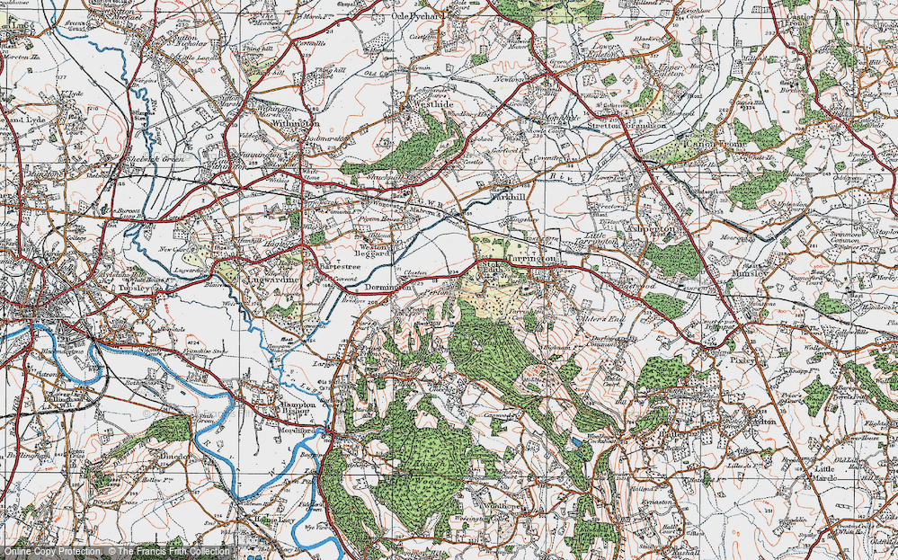 Old Map of Perton, 1920 in 1920
