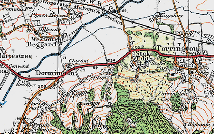 Old map of Perton in 1920
