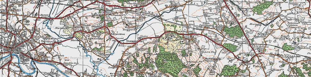 Old map of Perton in 1920