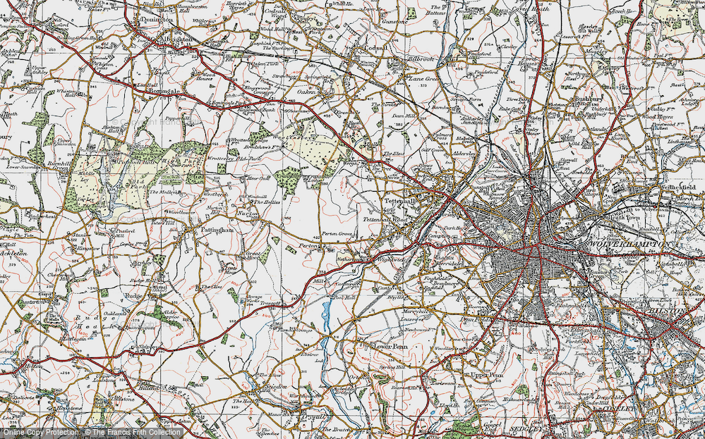 Old Map of Perton, 1921 in 1921