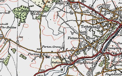 Old map of Perton in 1921