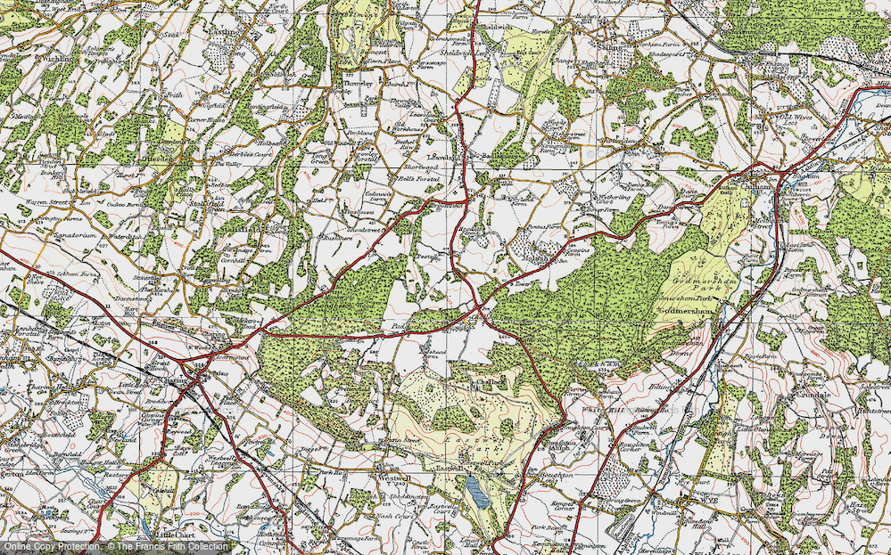 Old Map of Pested, 1921 in 1921