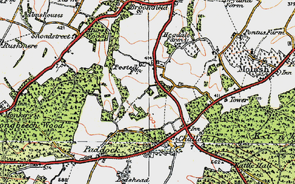 Old map of Pested in 1921