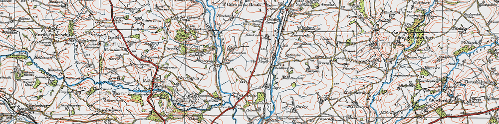Old map of Boldford Bridge in 1919