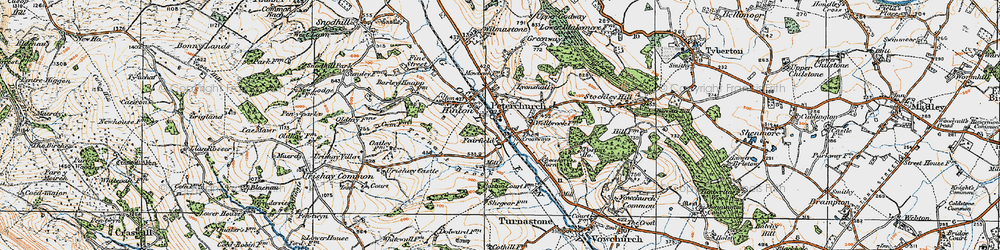 Old map of Peterchurch in 1920