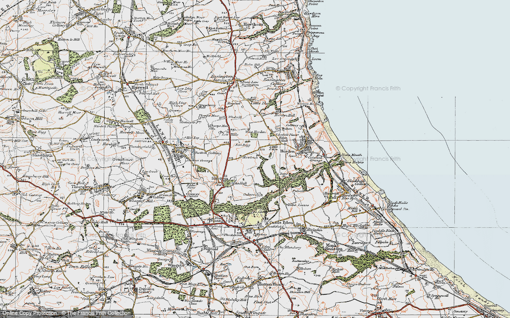 Old Map of Peterlee, 1925 in 1925