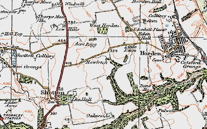 Old map of Peterlee in 1925