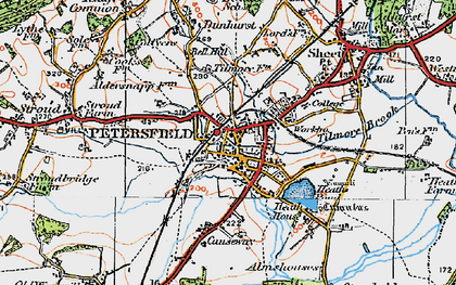 Old map of Petersfield in 1919