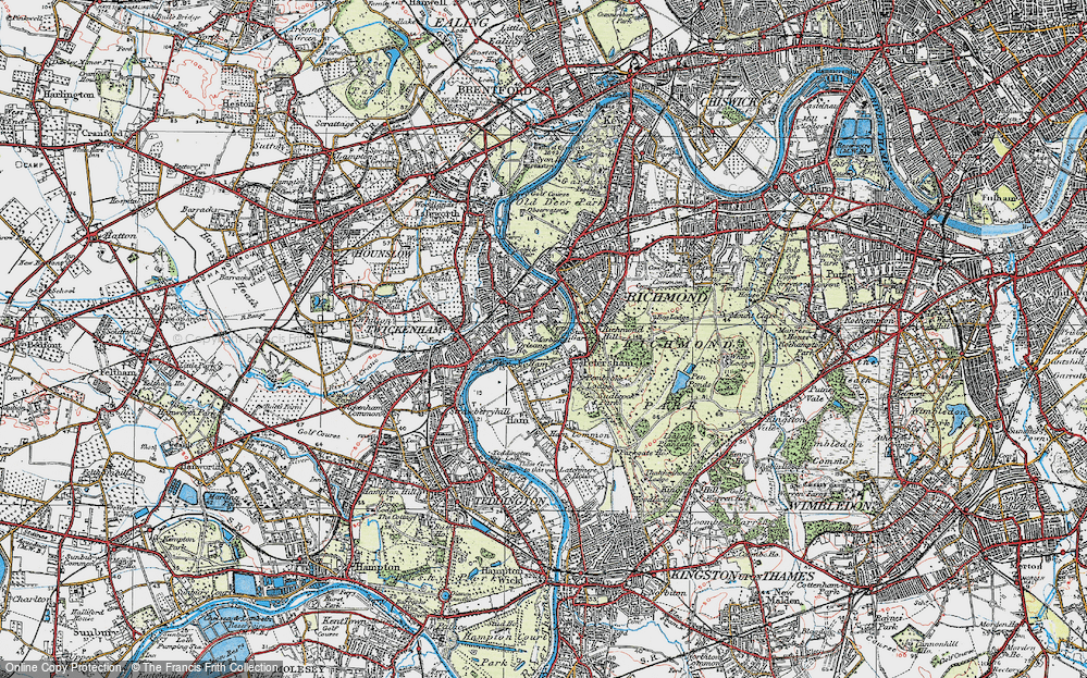 Old Map of Petersham, 1920 in 1920