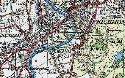 Old map of Petersham in 1920