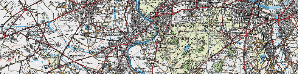 Old map of Petersham in 1920