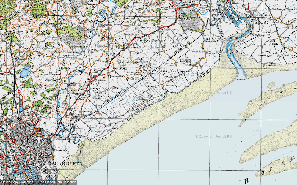 Old Map of Peterstone Wentlooge, 1919 in 1919