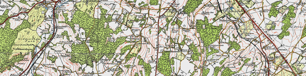 Old map of Petham in 1920