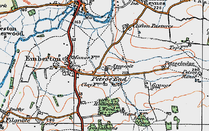 Old map of Petsoe End in 1919