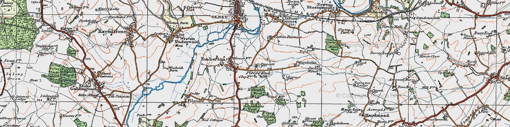 Old map of Petsoe End in 1919
