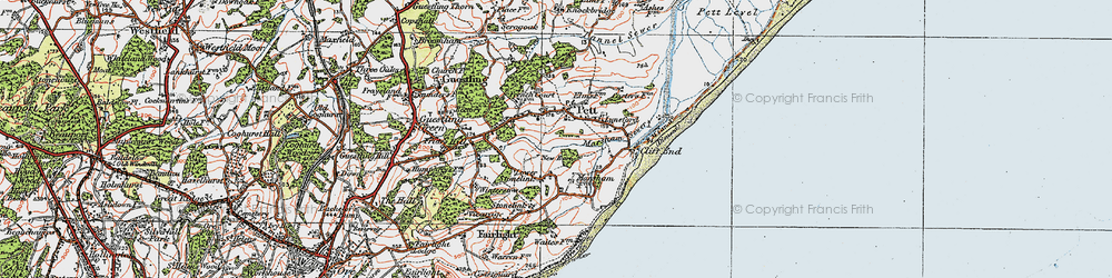 Old map of Pett in 1921