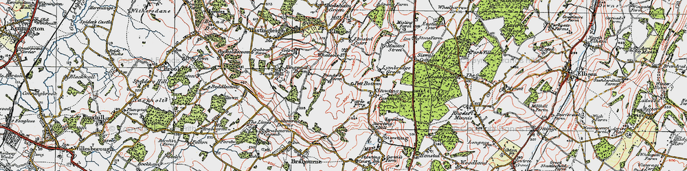 Old map of Pett Bottom in 1920