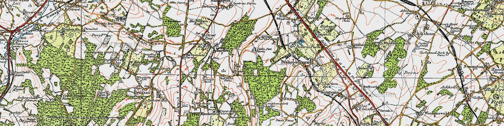 Old map of Gorsley Wood in 1920
