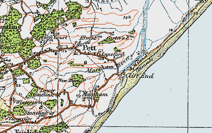 Old map of Pett Level in 1921