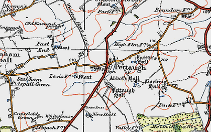 Old map of Pettaugh in 1921