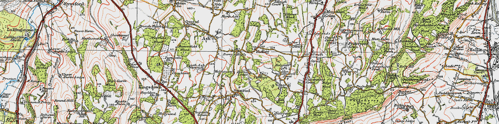 Old map of Pettings in 1920