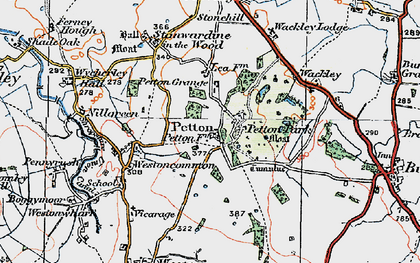 Old map of Petton in 1921
