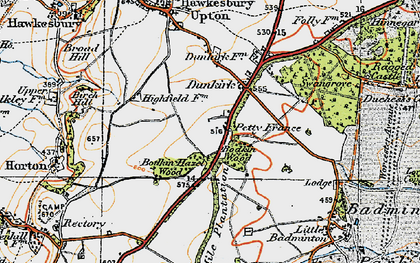 Old map of Bodkin Hazel Wood in 1919