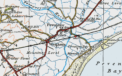 Old map of Pevensey in 1920