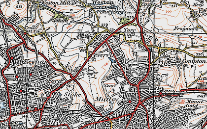 Old map of Peverell in 1919