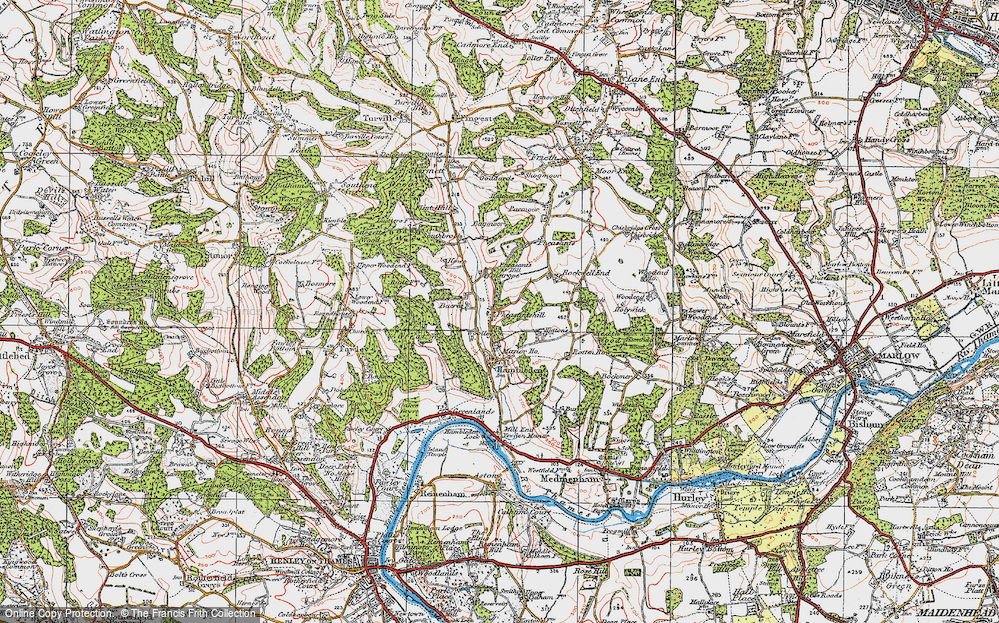 Old Map of Historic Map covering Bacres in 1919