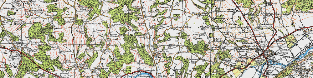 Old map of Bacres in 1919