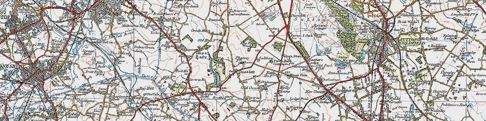 Old map of Pheasey in 1921