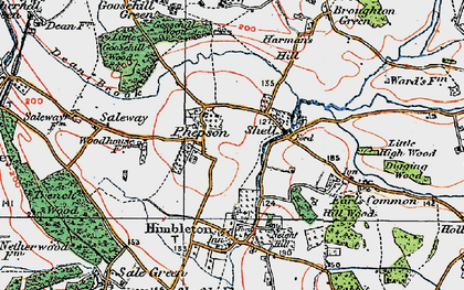 Old map of Phepson in 1919