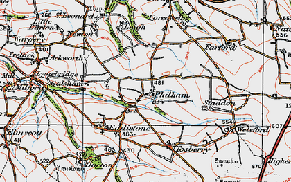 Old map of Philham in 1919