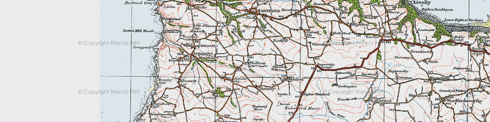 Old map of Philham in 1919