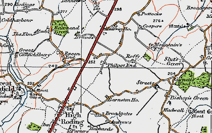 Old map of Philpot End in 1919