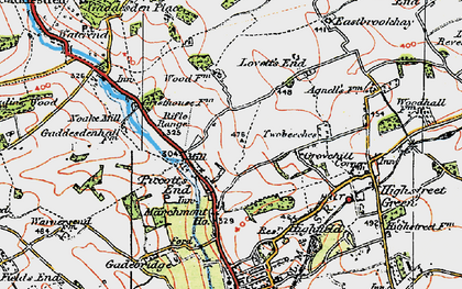 Old map of Piccotts End in 1920