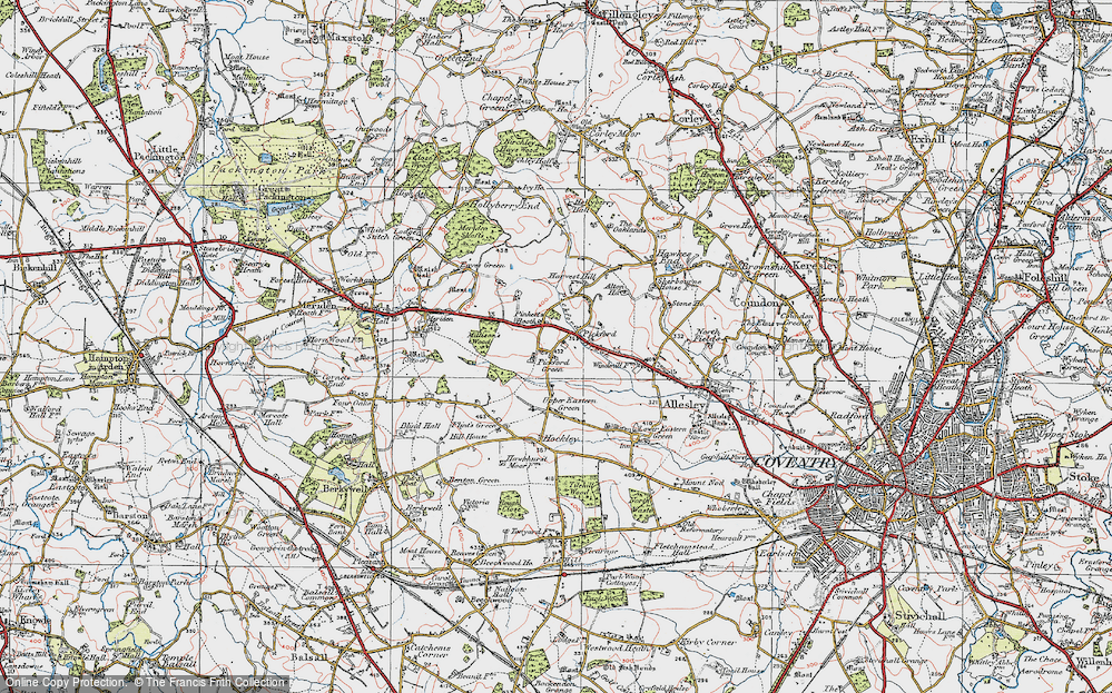 Old Map of Pickford Green, 1921 in 1921