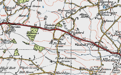 Old map of Pickford Green in 1921