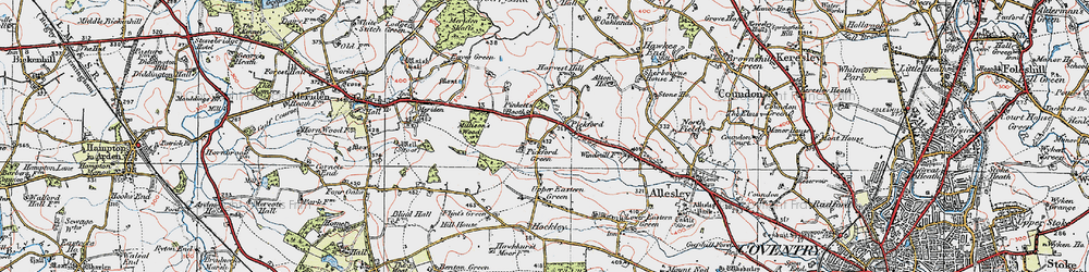 Old map of Pickford Green in 1921