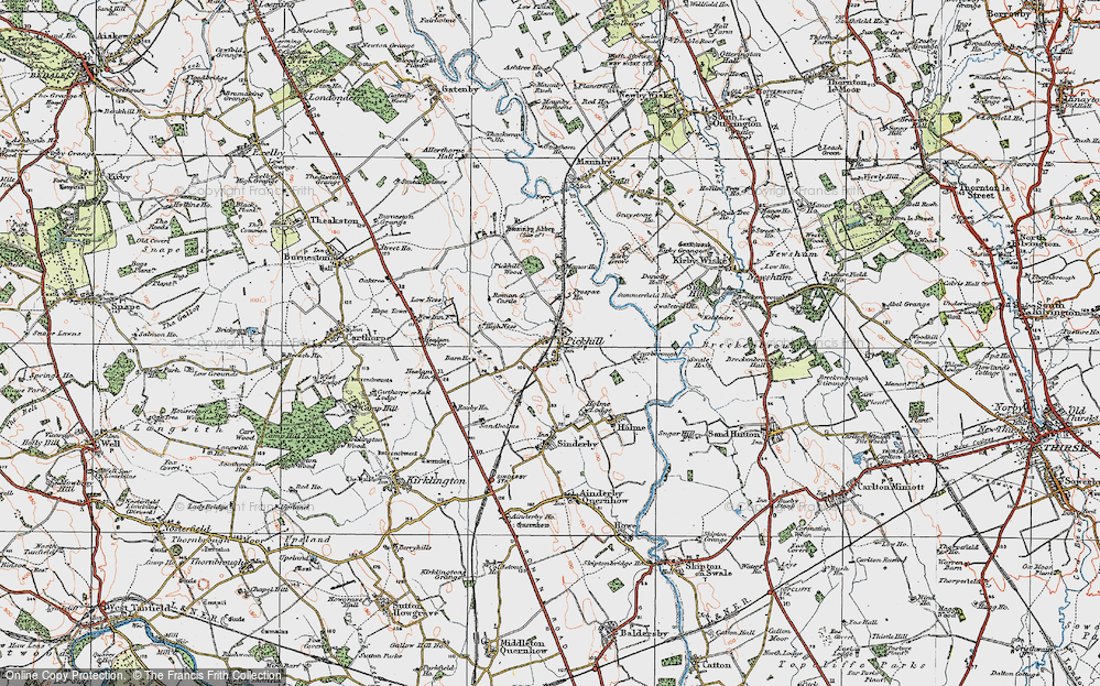 Old Map of Pickhill, 1925 in 1925