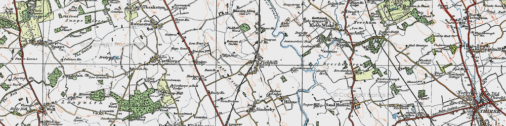Old map of Pickhill in 1925