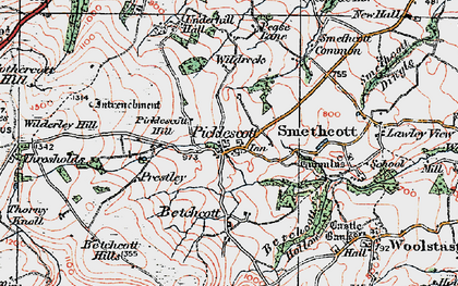 Old map of Picklescott in 1921