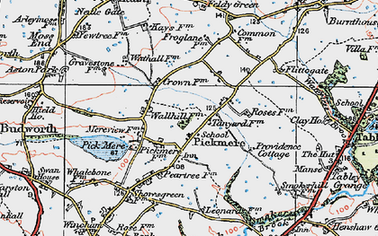 Old map of Pickmere in 1923