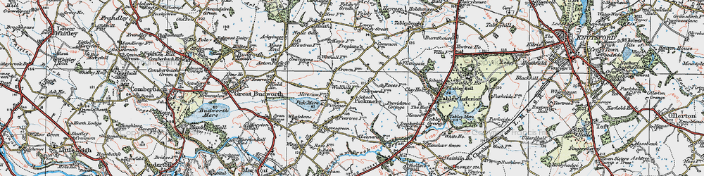 Old map of Pickmere in 1923