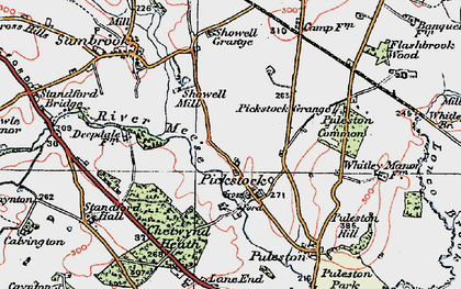 Old map of Pickstock in 1921